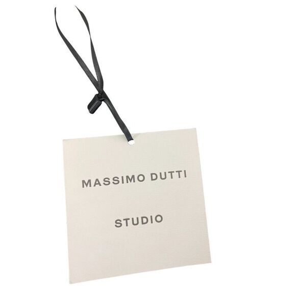 Massimo Dutti Womens Midi Dress XS Brown Gathered Detail Slit 9225/952 NWT - Picture 6 of 16